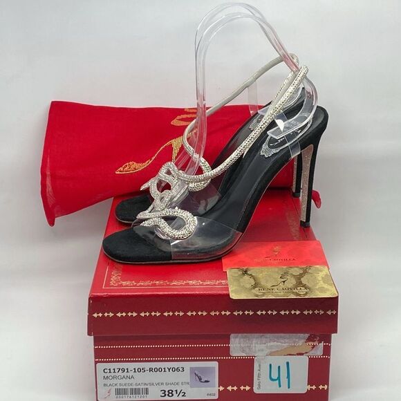 Rene Caovilla 105MM Snake Slingback Sandals size 38.5 - Picture 12 of 14